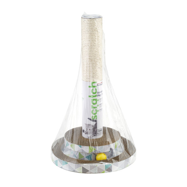 Petstages Scratch & Play Tower Track Cat Scratcher With Feathers and